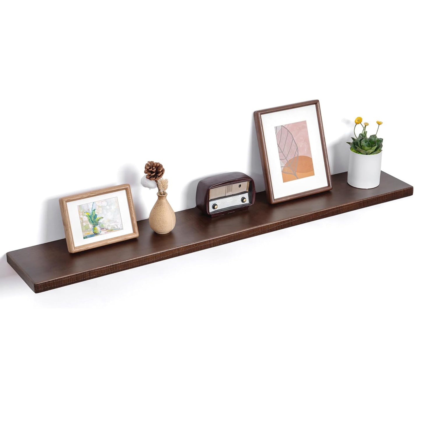 ShelfLoft 48" Wide x 8" Deep Rustic American Ash Wood Floating Shelves, 1 Pack