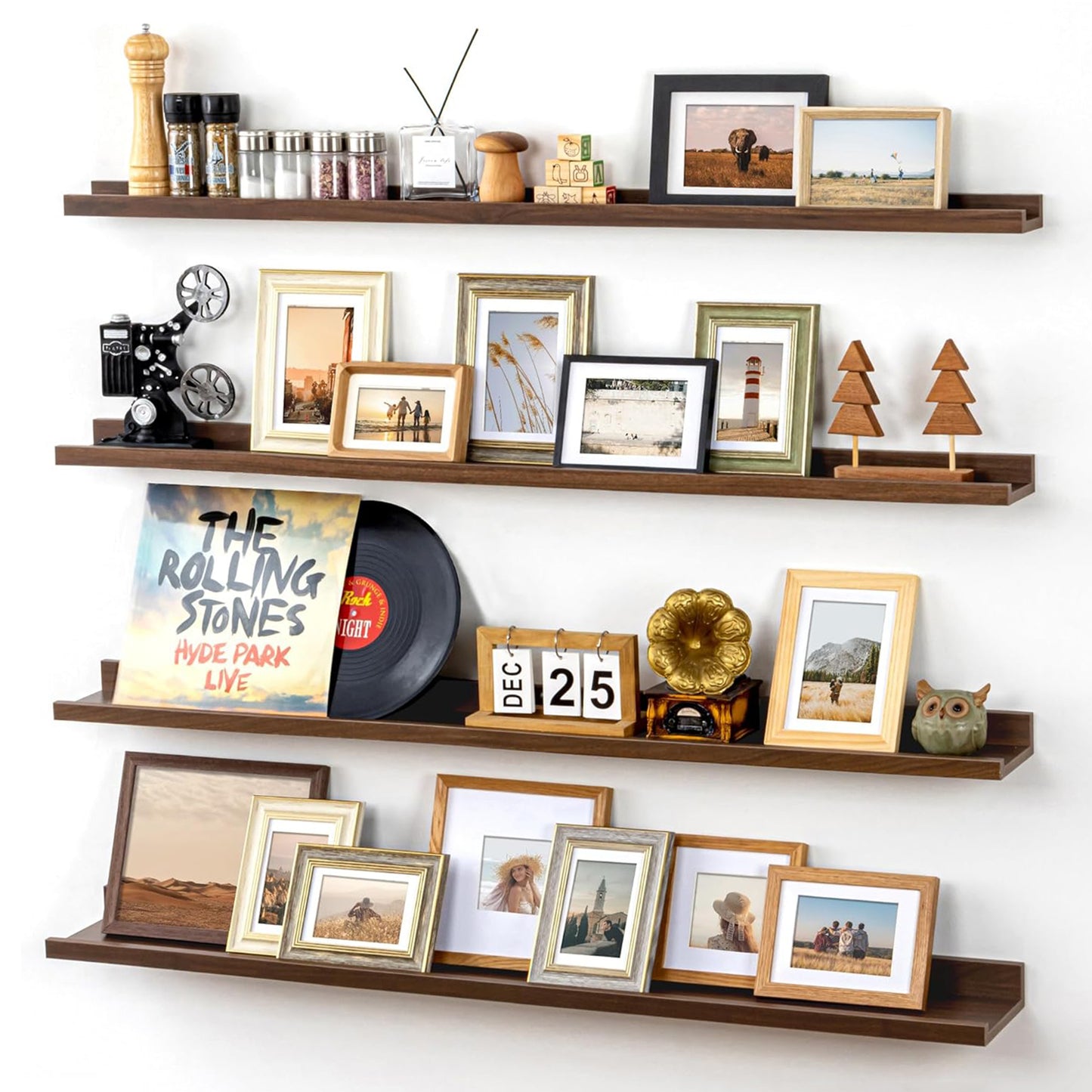 ShelfLoft 6.25 Inch Deep Picture Ledge Floating Shelves for Wall Storage,Set of 4