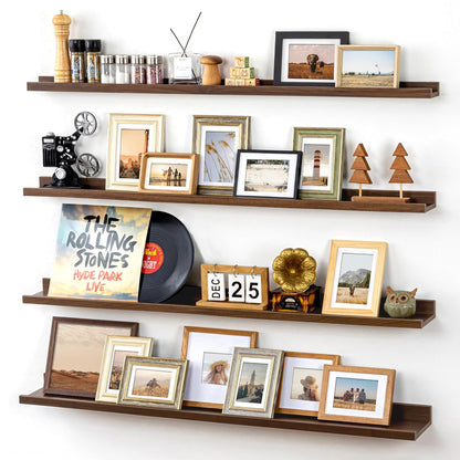 ShelfLoft 6.25 Inch Deep Picture Ledge Floating Shelves for Wall Storage,Set of 4