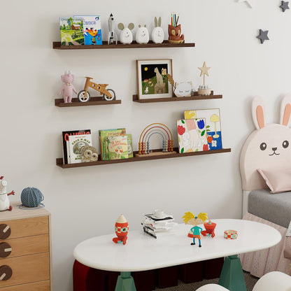 Shelfloft 5.5 Inch Deep Picture Ledge Shelf Floating Wall Display Shelves,Set of 6