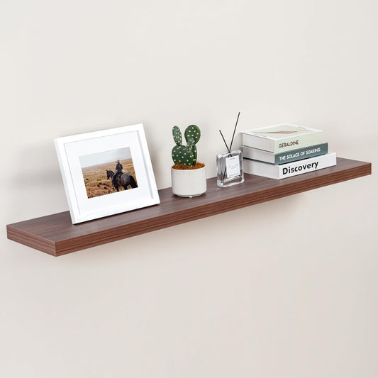 ShelfLoft 48" Wide x 9.3" Deep Floating Shelves for Wall Storage,Walnut-1 Pack