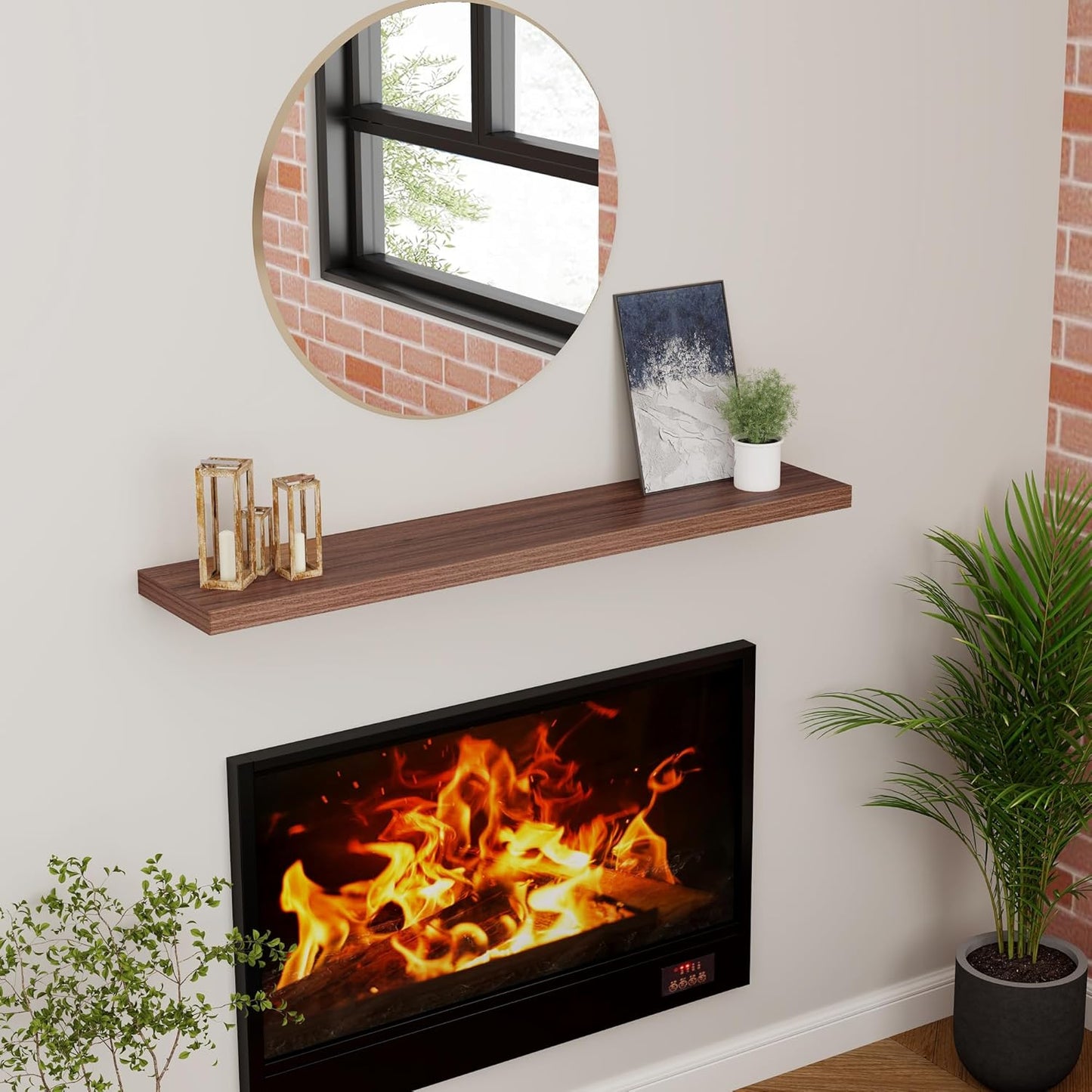 ShelfLoft 9.3"D x 1.5"H Walnut Floating Shelves for Wall Storage