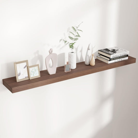 ShelfLoft 48"W x 9"D Walnut Floating Shelves for Wall Storage,1 Pack