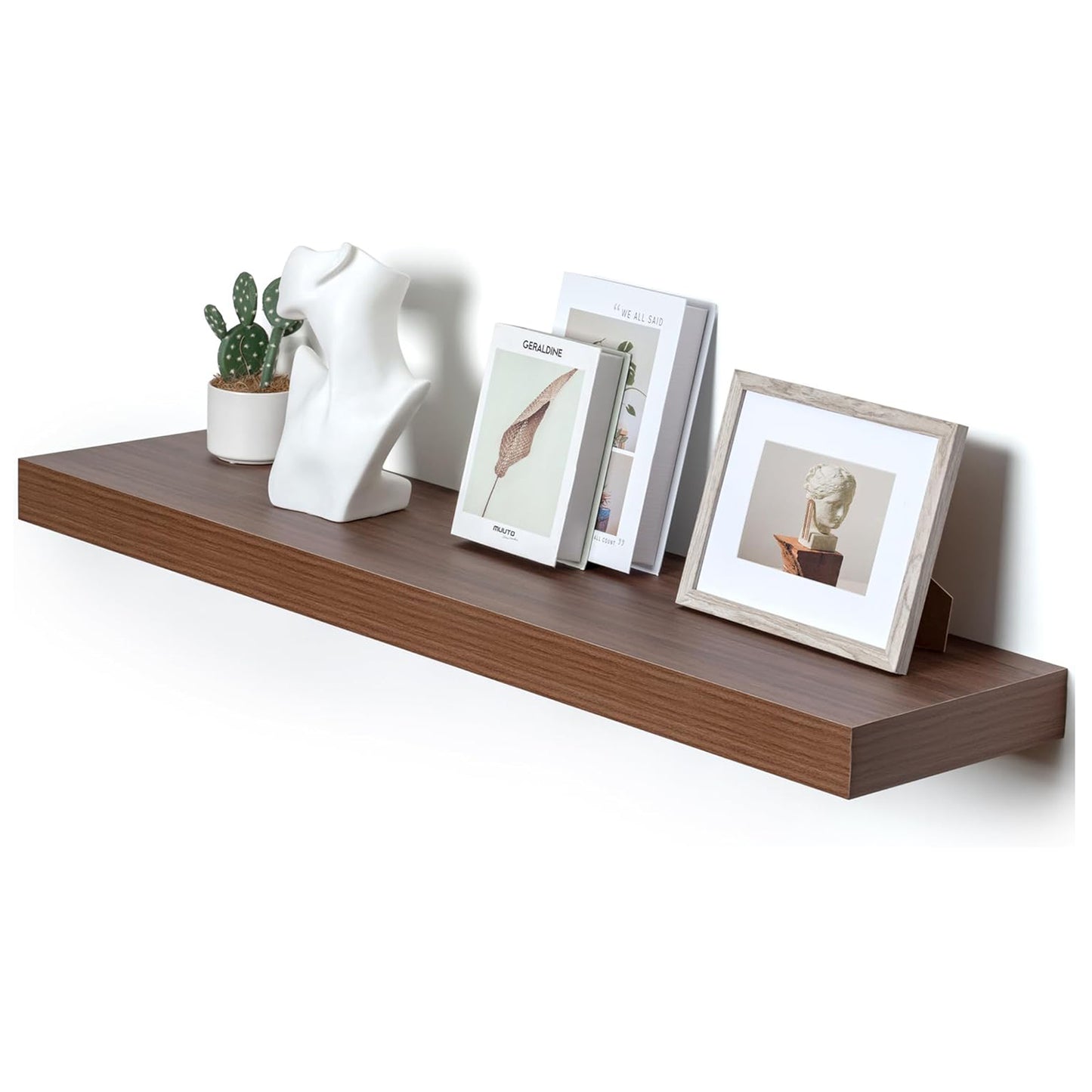 ShelfLoft 11.6"D x 2"H Walnut Floating Shelves for Wall Storage