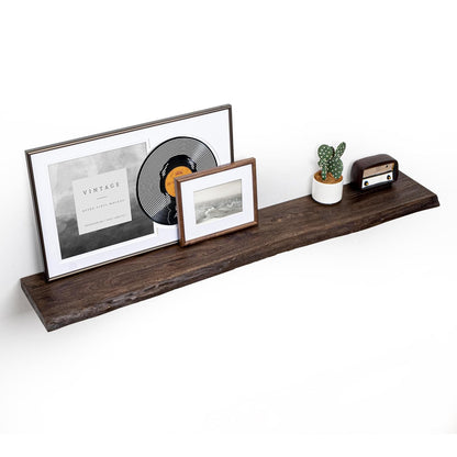 ShelfLoft 9.3 Inch Deep Reclaimed Old Elm Wood Floating Shelves for Wall Storage