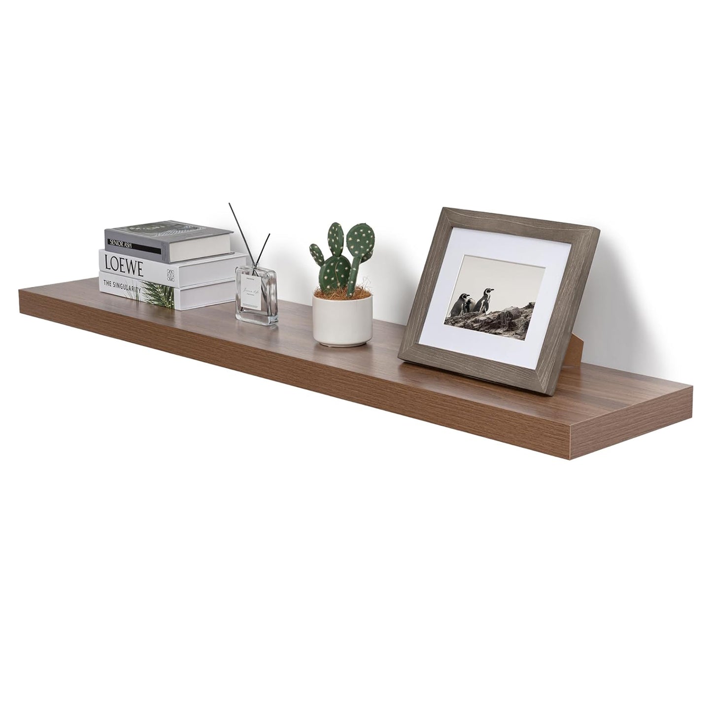 ShelfLoft 55"W x 12"D Rustic Wood Floating Shelves for Wall Decor & Storage, 1 Pack