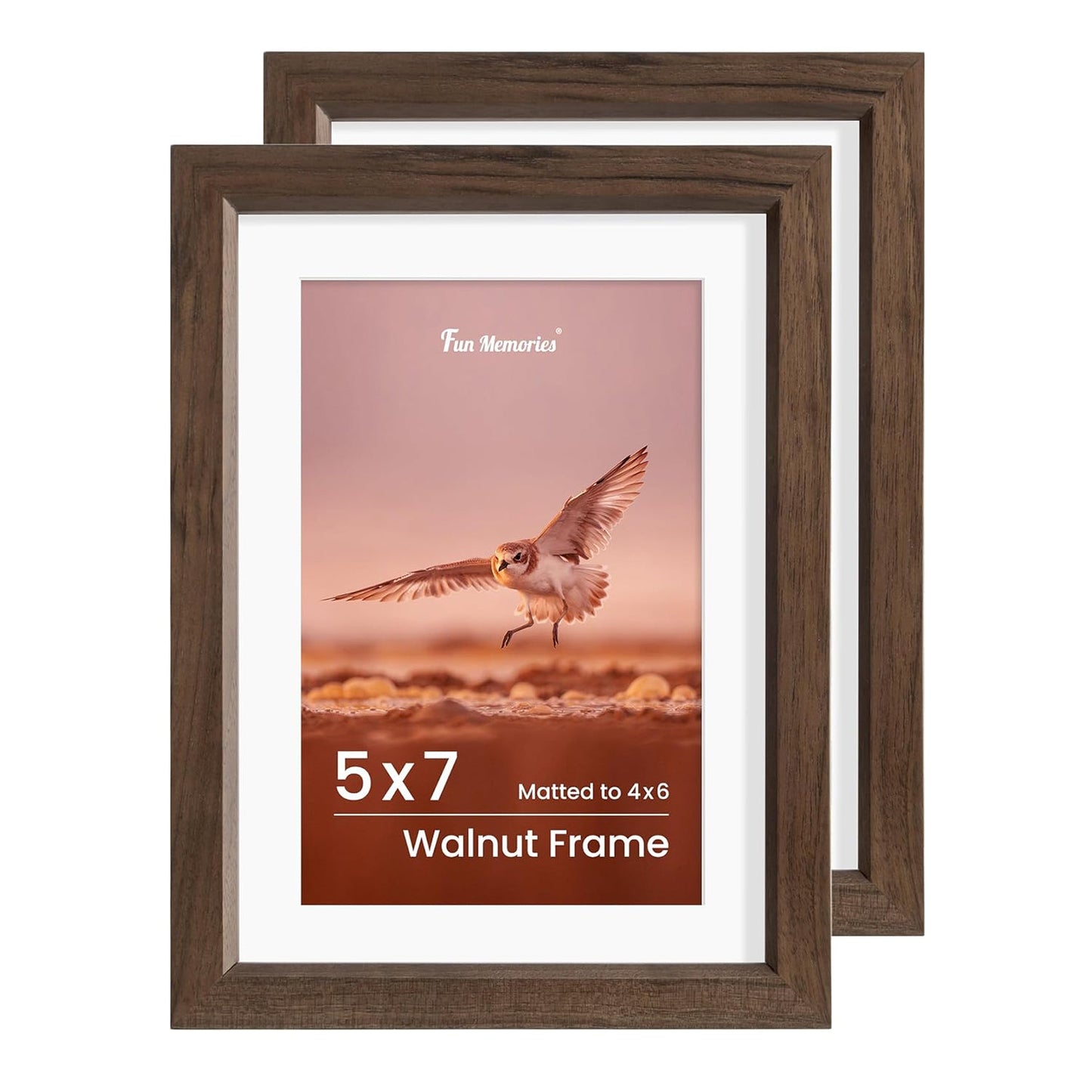 Shelfloft 15 Sizes Walnut Wooden Poster Frames Picture Frame for Wall with Tempered Glass