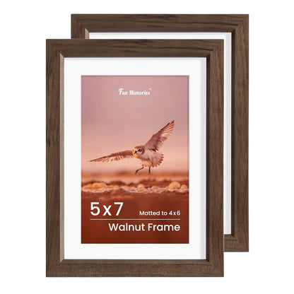 Shelfloft 15 Sizes Walnut Wooden Poster Frames Picture Frame for Wall with Tempered Glass