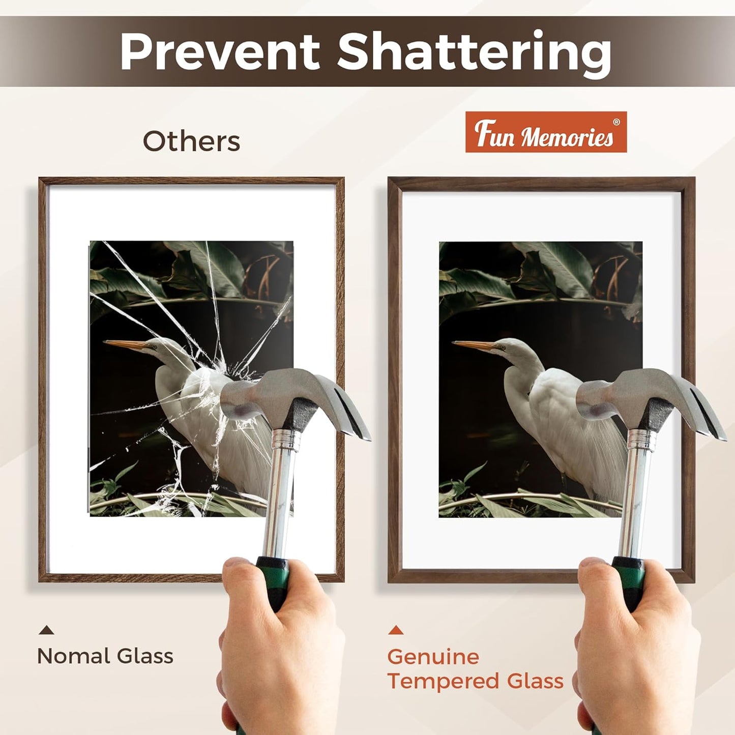 Shelfloft 15 Sizes Walnut Wooden Poster Frames Picture Frame for Wall with Tempered Glass