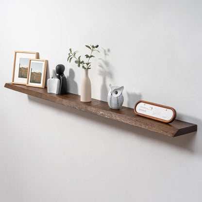 ShelfLoft 7.8 Inch Deep USA-Sourced Ash Wood Wall Shelf Live Edge Floating Shelves