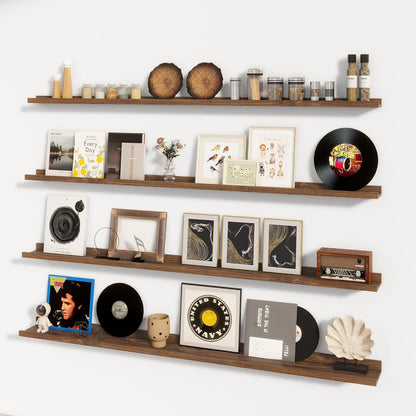 ShelfLoft 6.25 Inch Deep Picture Ledge Floating Shelves for Wall Storage,Set of 4