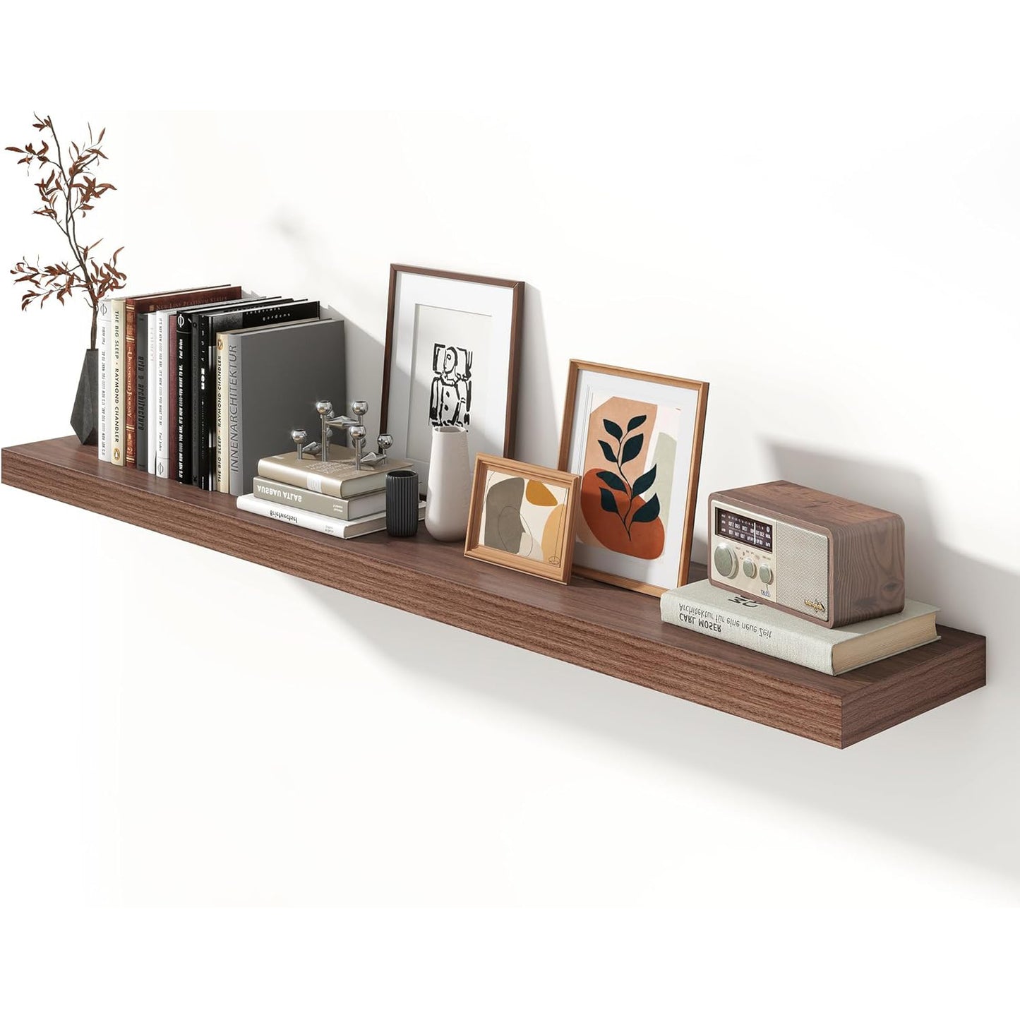 ShelfLoft 11.6"D x 2"H Walnut Floating Shelves for Wall Storage