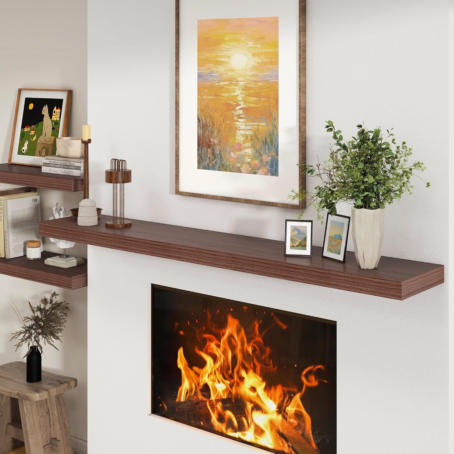 ShelfLoft 11.6"D x 2"H Walnut Floating Shelves for Wall Storage