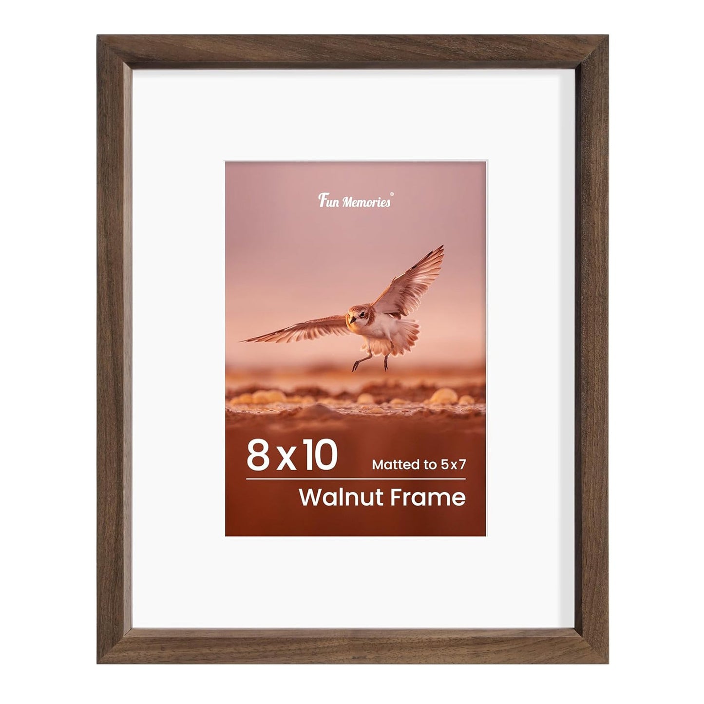 Shelfloft 15 Sizes Walnut Wooden Poster Frames Picture Frame for Wall with Tempered Glass