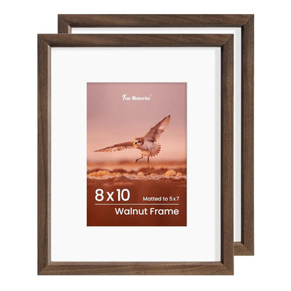 Shelfloft 15 Sizes Walnut Wooden Poster Frames Picture Frame for Wall with Tempered Glass