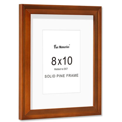 ShelfLoft Solid Pine Wood Picture Frame with Tempered Glass