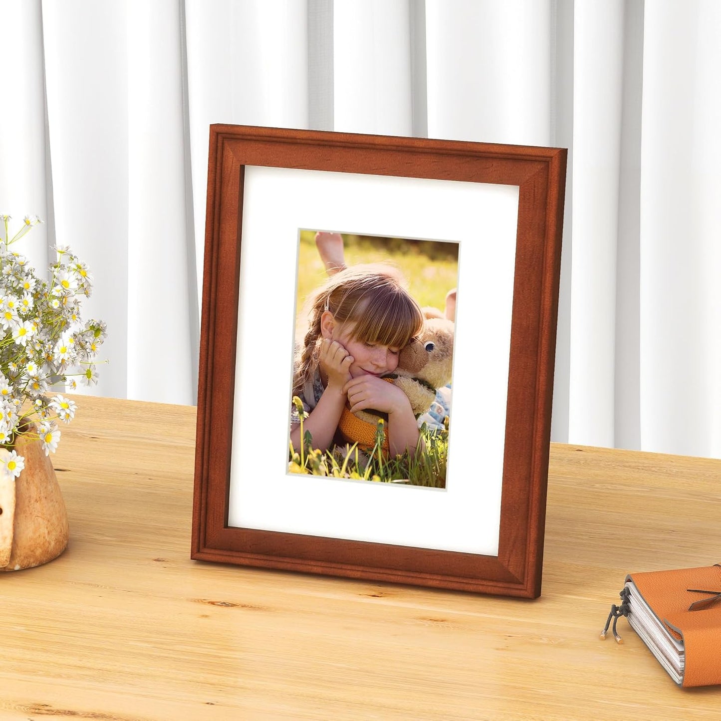 ShelfLoft Solid Pine Wood Picture Frame with Tempered Glass