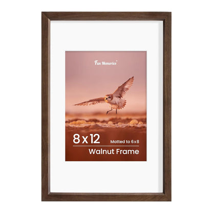 Shelfloft 15 Sizes Walnut Wooden Poster Frames Picture Frame for Wall with Tempered Glass