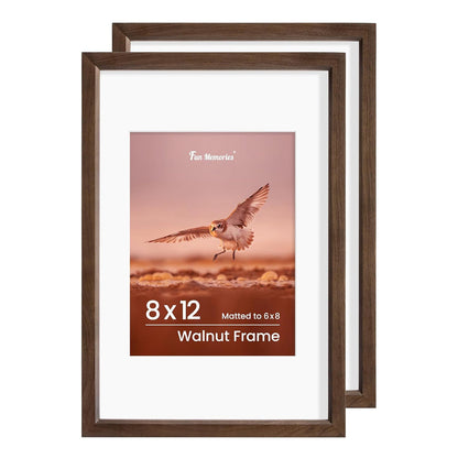 Shelfloft 15 Sizes Walnut Wooden Poster Frames Picture Frame for Wall with Tempered Glass