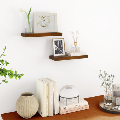 ShelfLoft 7 Inch Deep Pine Wood Floating Shelves,Set of 2