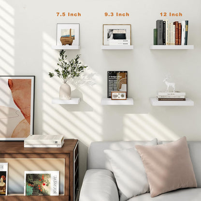 Shelfloft 3-Piece 7.5 Inch Square Floating Cornor Shelves for Small Space Storage