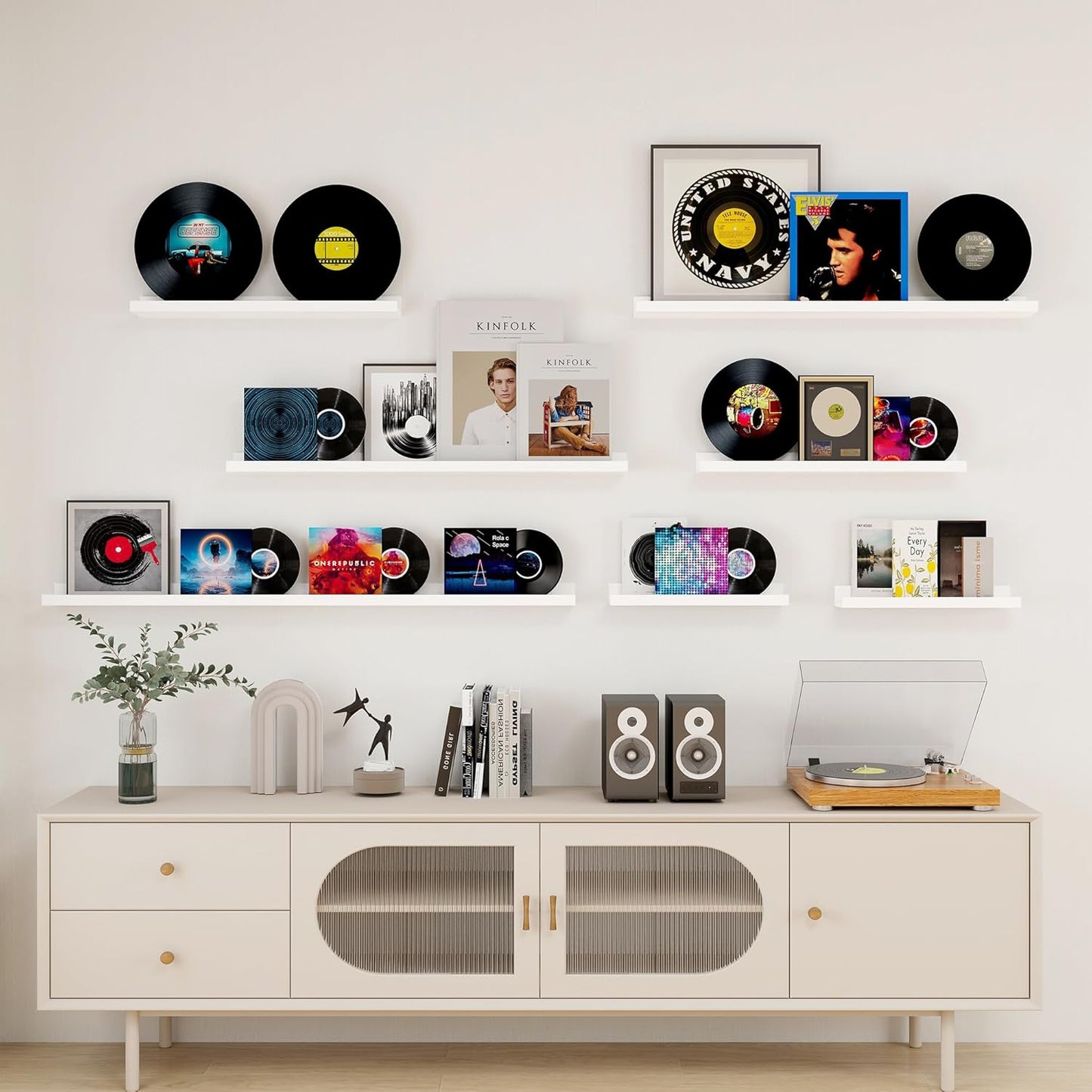 ShelfLoft 5.5 Inch Deep Picture Ledge Shelf Wall Display Floating Shelves with Lip