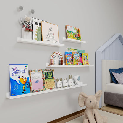 ShelfLoft 5.5 Inch Deep Picture Ledge Shelf Wall Display Floating Shelves with Lip