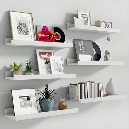 Shelfloft 5.5 Inch Deep Picture Ledge Shelf Floating Wall Display Shelves,Set of 6