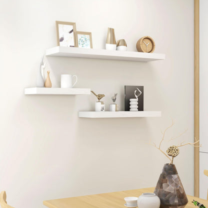 ShelfLoft 9"D x 1.6"H Rustic White Wall Storage Floating Shelves