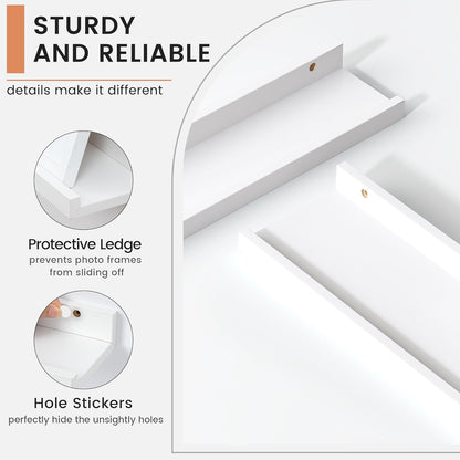 ShelfLoft 4.7"D x 2"H White Picture Ledge Floating Shelves