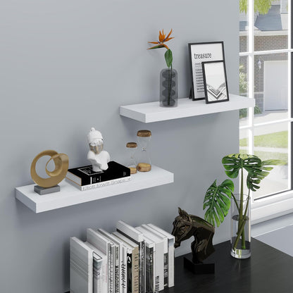 ShelfLoft 8 Inch Deep Solid Pine Wood Floating Shelves