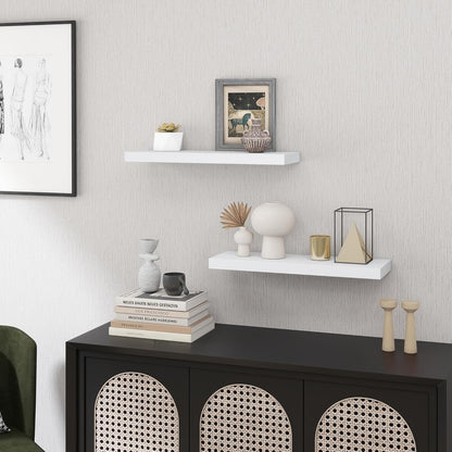 ShelfLoft 8 Inch Deep Solid Pine Wood Floating Shelves