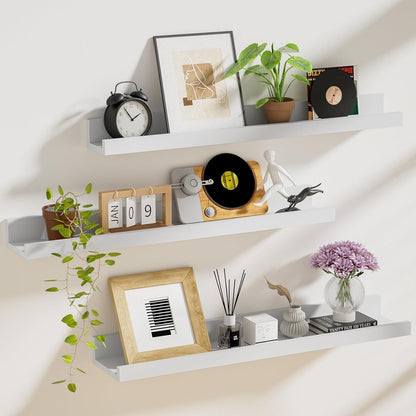 ShelfLoft 5.7 Inch Deep Picture Ledge Shelf Floating Shelves Set of 3