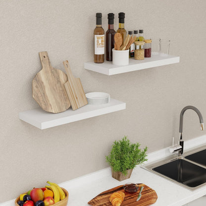 ShelfLoft 24" Wide x 9.3" Deep Floating Shelves for Wall Storage,White-2 Pack