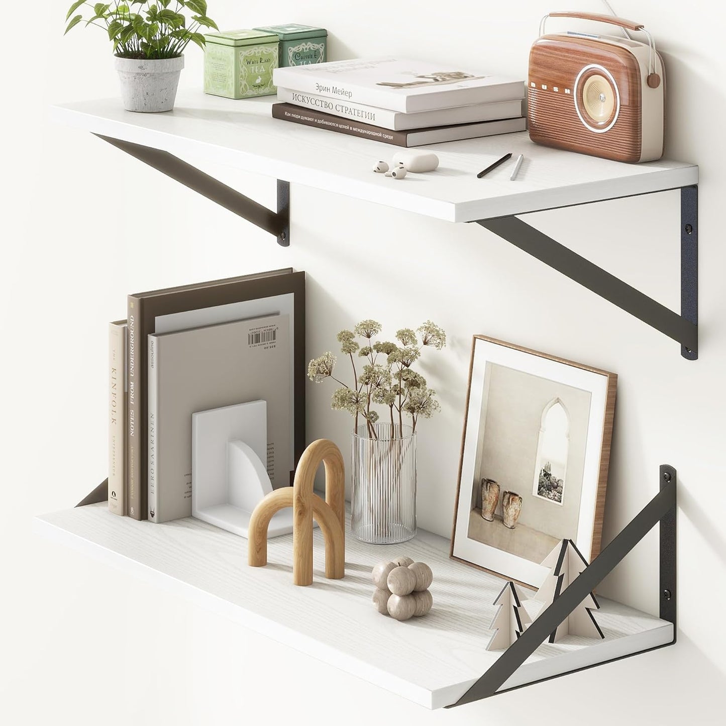 ShelfLoft 12 Inch Deep Wall Display&Storage Floating Shelves with Visible Brackets