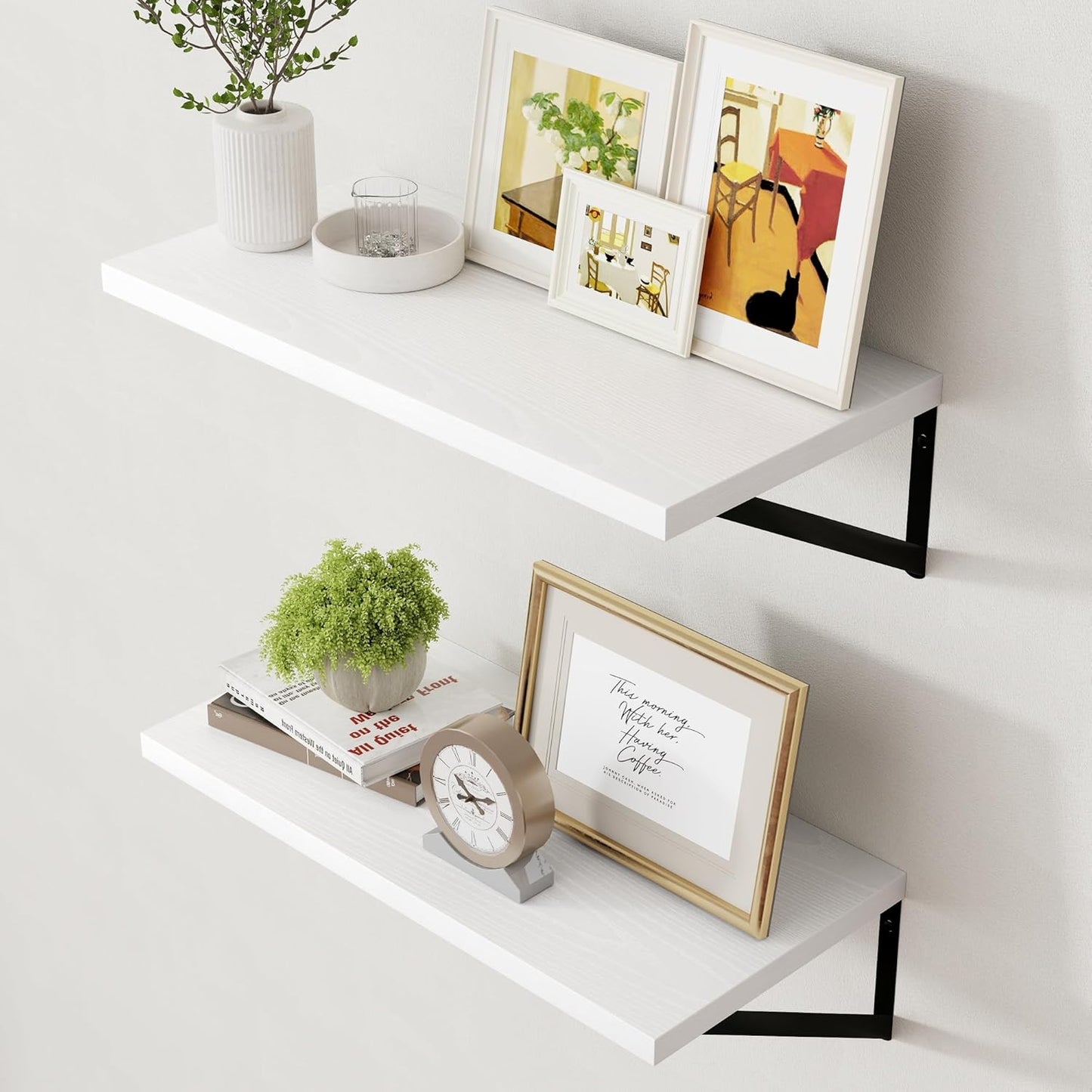 ShelfLoft 8"D x 4.9"H White Wall Mounted Floating Shelves