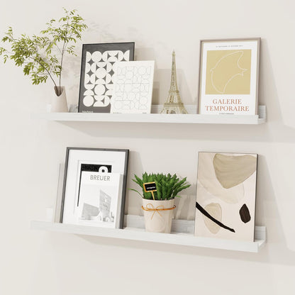 Shelfloft 3.5 Inch Deep Picture Ledge Shelf Solid Wood Wall Shelves