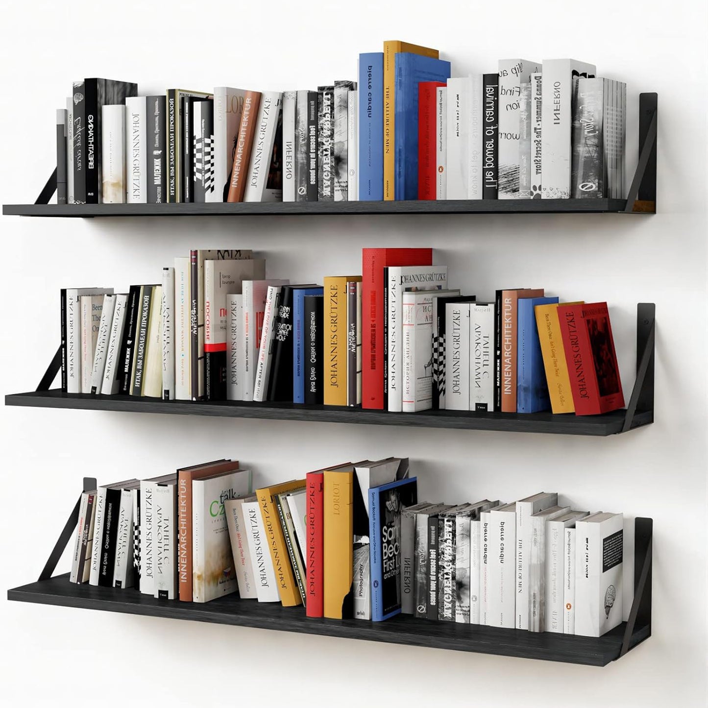 ShelfLoft 8"D White Floating Shelves with Brackets