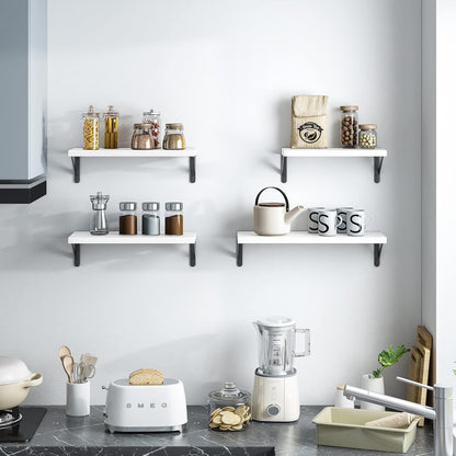 ShelfLoft 8"D White Floating Shelves with Brackets