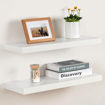 ShelfLoft 24" Wide x 9.3" Deep Floating Shelves for Wall Storage,2 Pack