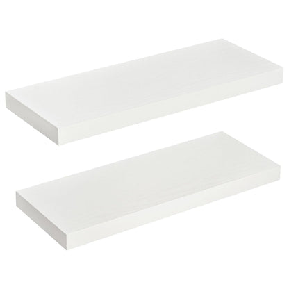 ShelfLoft 9"D x 1.6"H Rustic White Wall Storage Floating Shelves