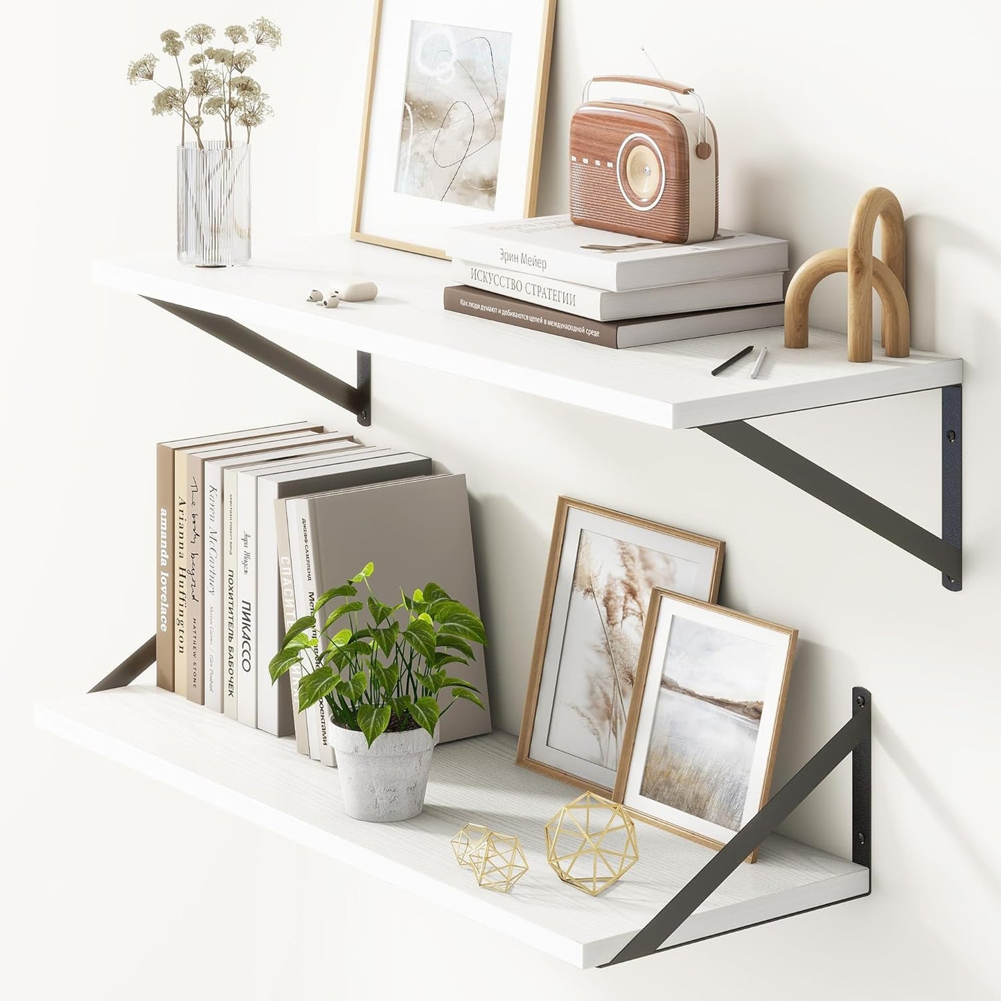 ShelfLoft 12 Inch Deep Wall Display&Storage Floating Shelves with Visible Brackets