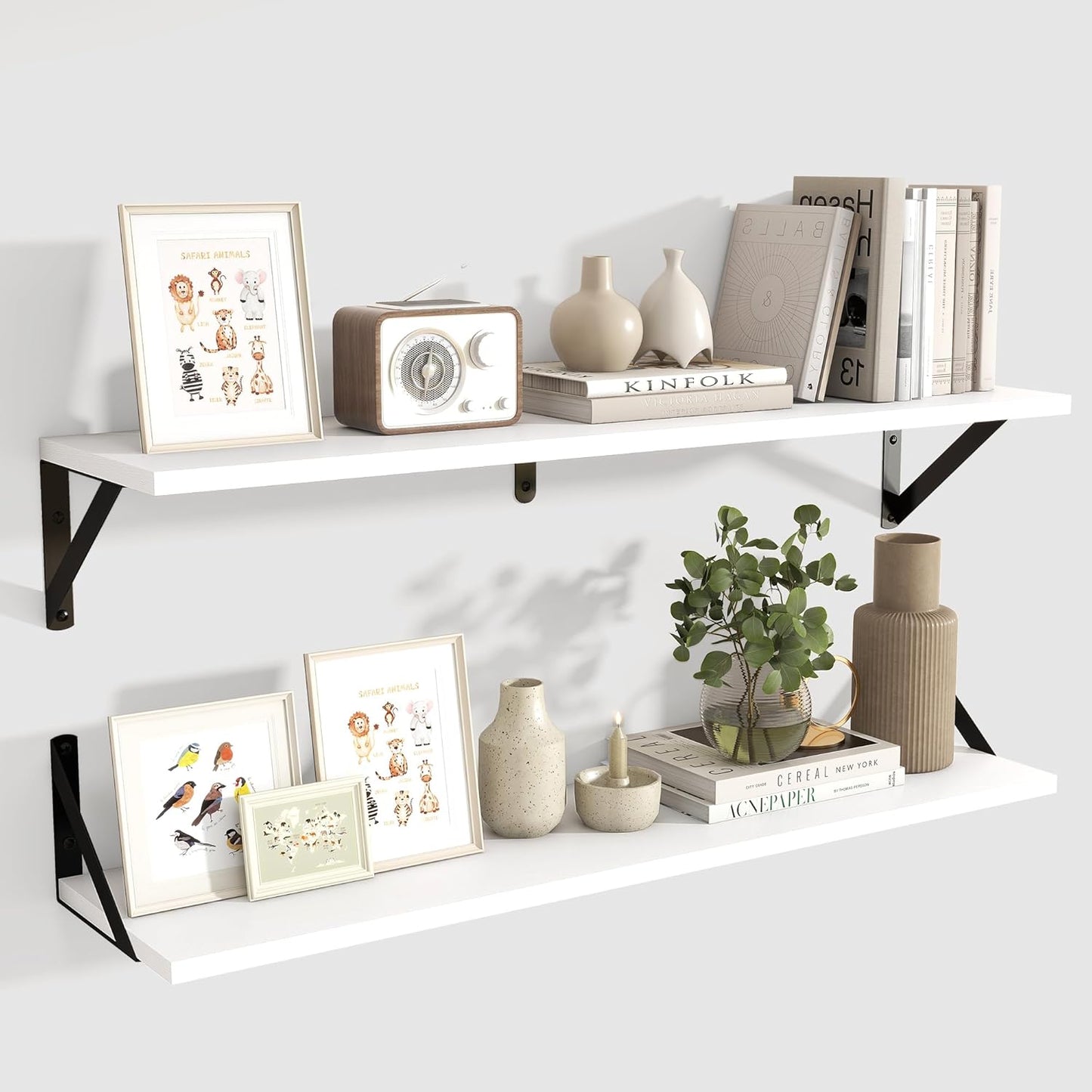 ShelfLoft 8"D x 4.9"H White Wall Mounted Floating Shelves