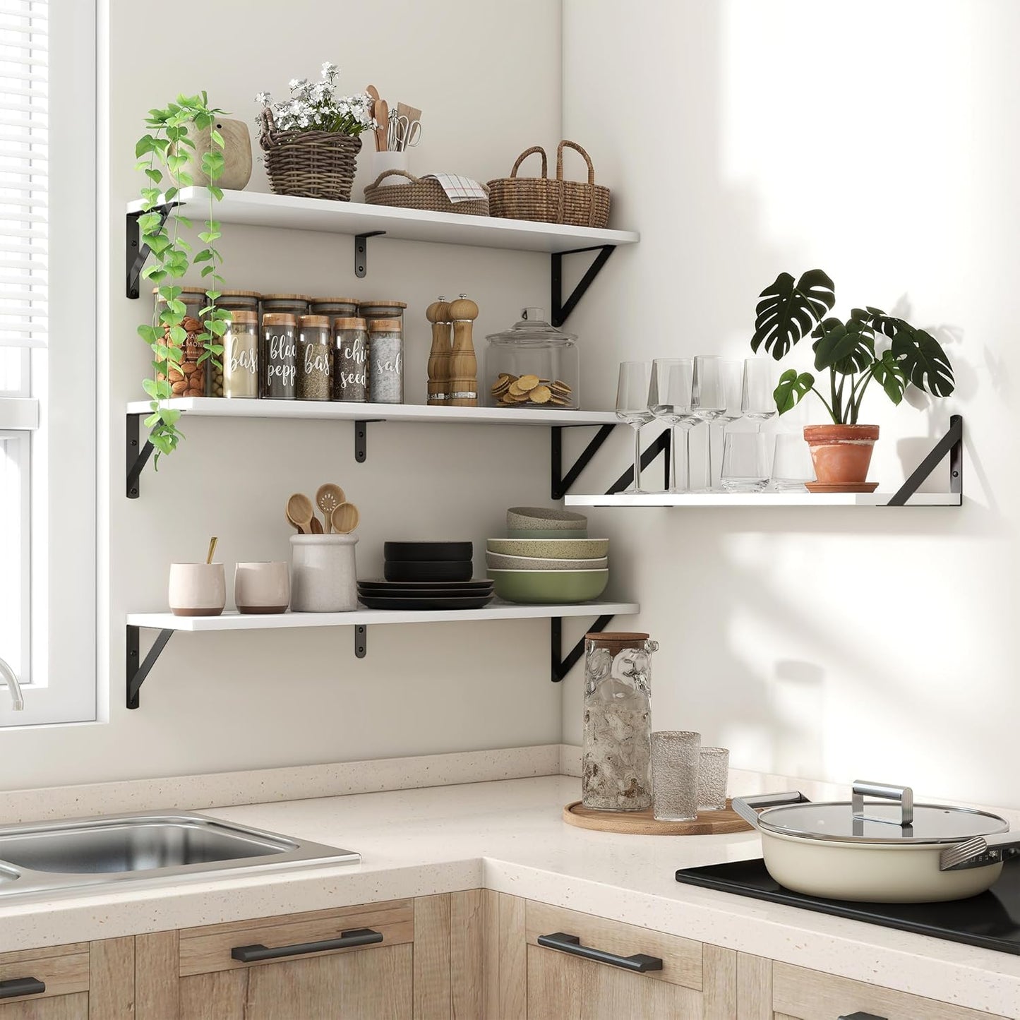 ShelfLoft 31.5" Wide x 8" Deep Wall Mounted Floating Shelves, 2 Pack