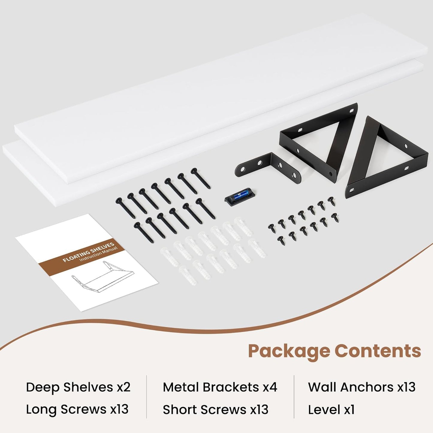 ShelfLoft 31.5" Wide x 8" Deep Wall Mounted Floating Shelves, 2 Pack