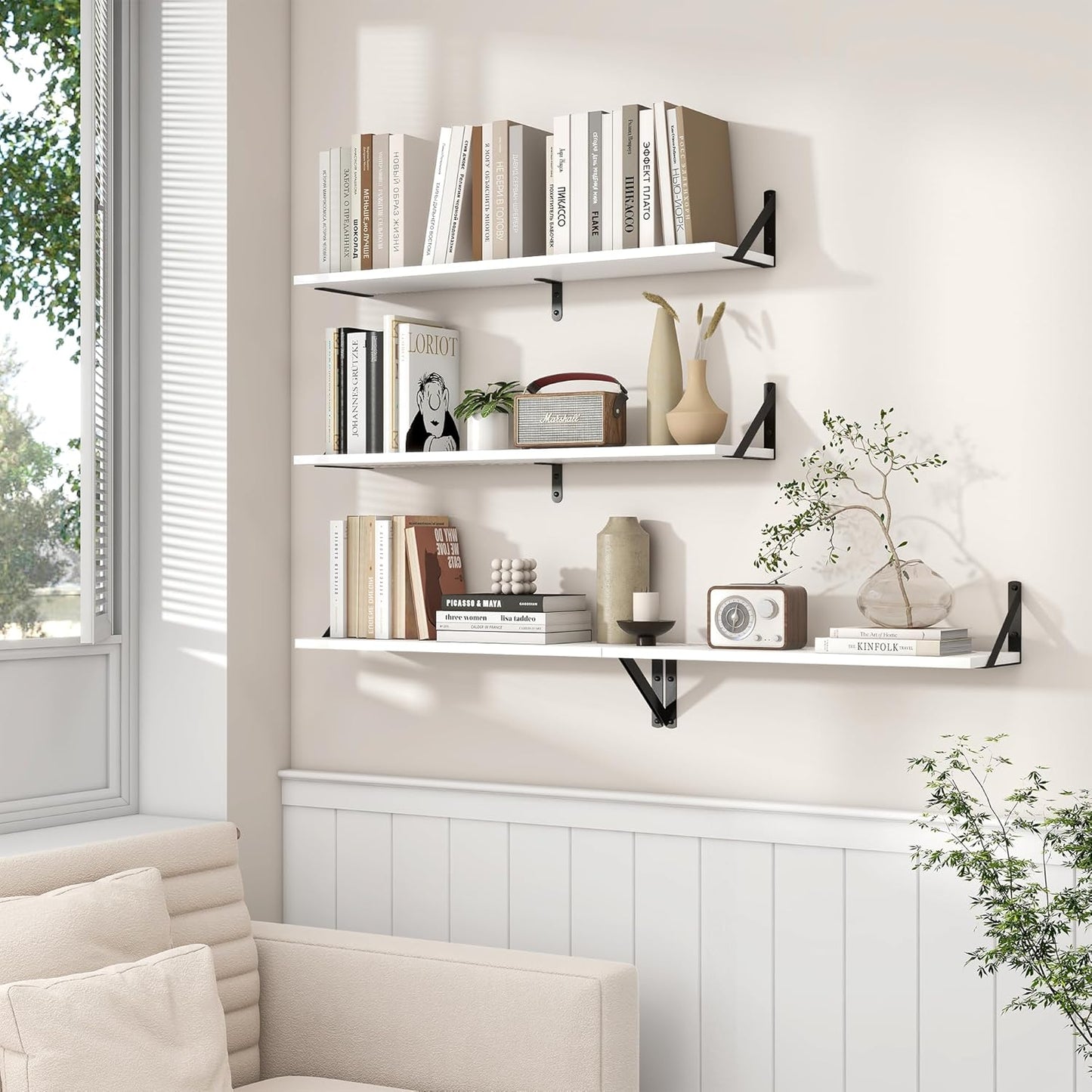 ShelfLoft 31.5" Wide x 8" Deep Wall Mounted Floating Shelves, 2 Pack