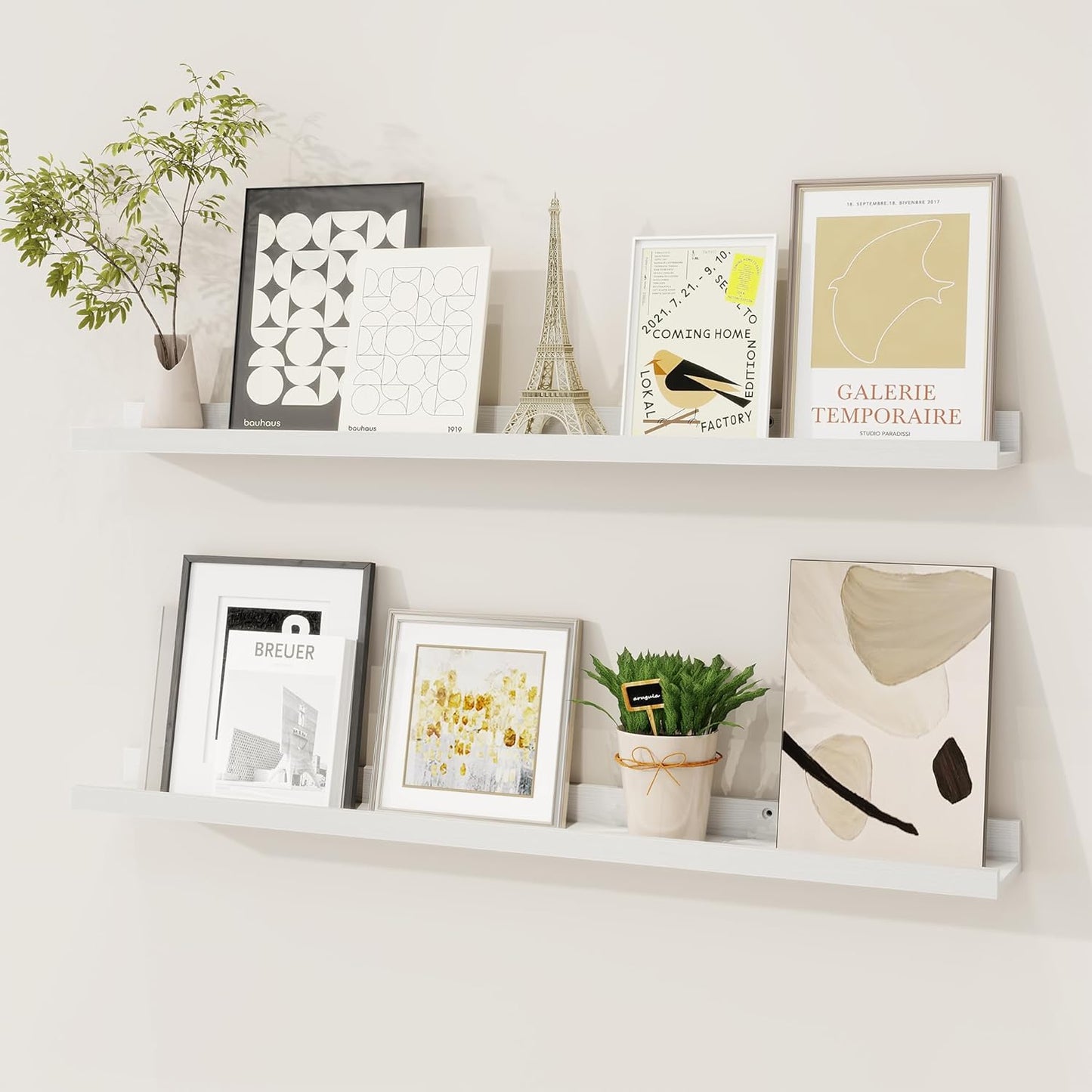 Shelfloft 3.5 Inch Deep Picture Ledge Shelf Solid Wood Wall Shelves