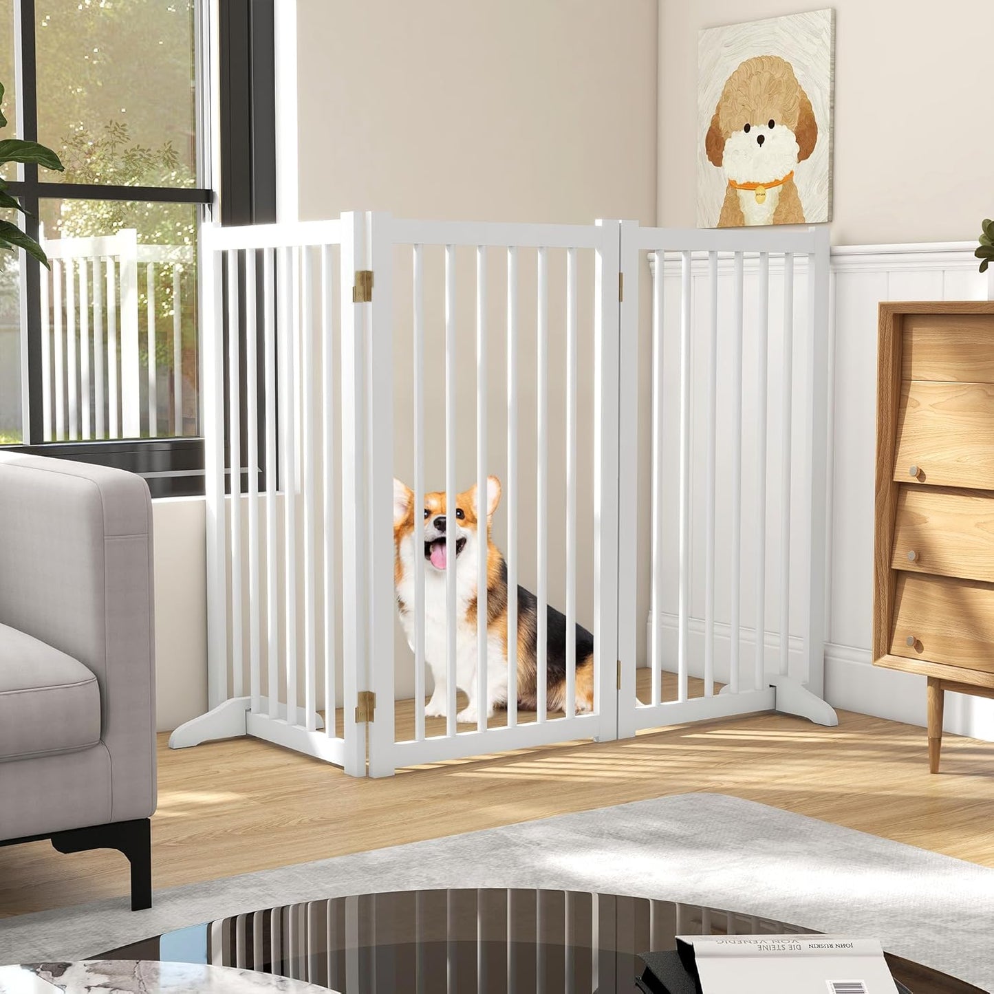 ShelfLoft Solid Wood Freestanding Pet Gate