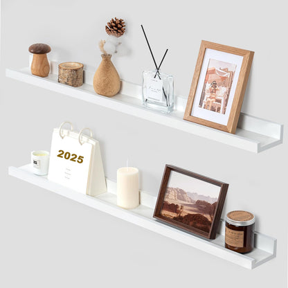 ShelfLoft 5.5 Inch Deep Picture Ledge Shelf Wall Display Floating Shelves with Lip