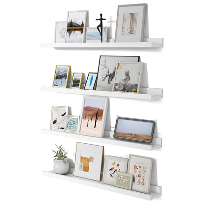 ShelfLoft 4.7 Inch Deep Picture Ledge Shelf Floating Shelves,Set of 4